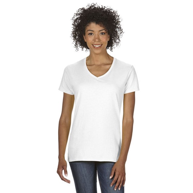 Gildan G500VL T-Shirt en Coton Épais à Col en V pour Femmes