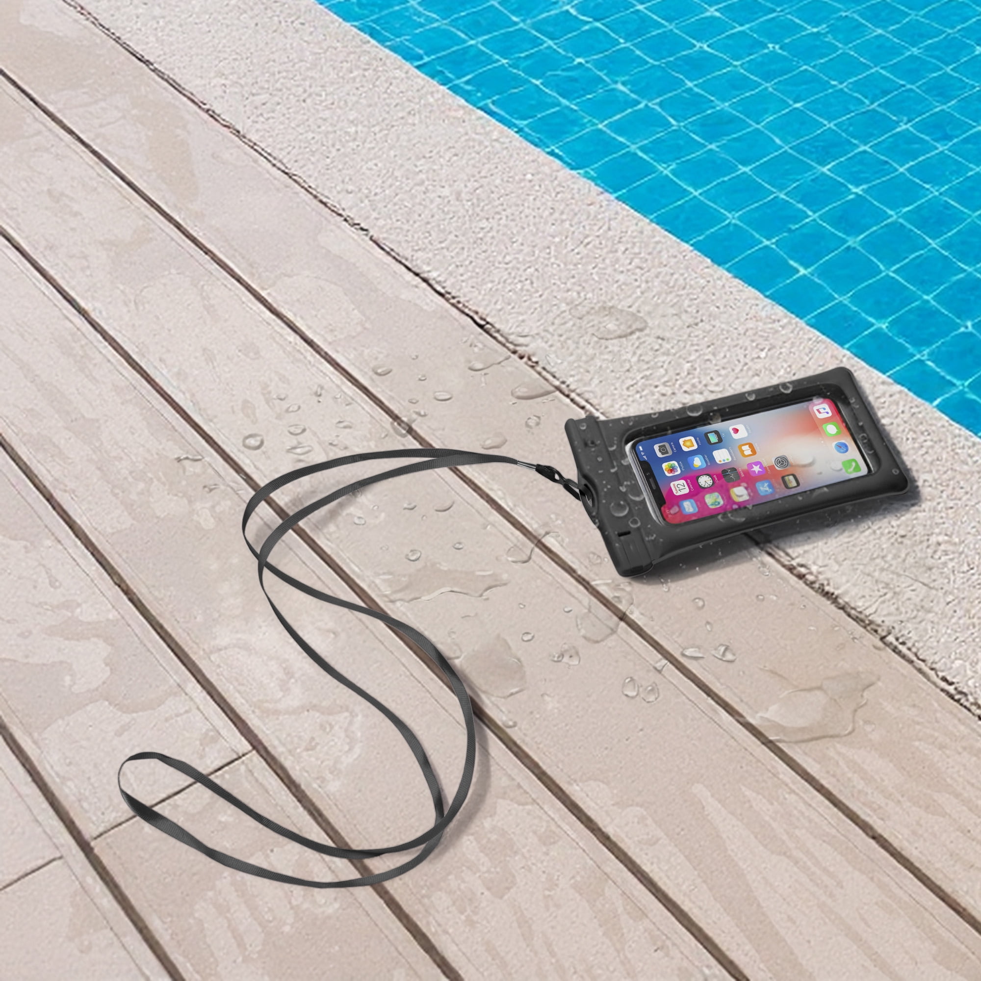 Étui étanche universel IPX7 Merkury Innovations pour smartphones, noir, lot de 2
