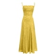 thumbnail image 4 of Xdegoge Robe Maxi Formelle pour Femmes Sans Manches à Encolure Carrée à Bretelles Spaghetti en Dentelle Florale Robes Élégantes Coupe Ajustée Soirée Fête Longues Robes Fluides Légères Été Vacances Invitée de Mariage Robes, 4 of 8