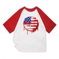 thumbnail image 2 of Chandails Snoarin pour Hommes, Mode Décontractée, Patchwork, Col Rond, Chandail à Enfiler, T-Shirt Imprimé, Manches Courtes, Hauts, Chandails du 4 Juillet pour Hommes en Liquidation, 2 of 5