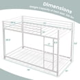 thumbnail image 3 of Patiojoy Bunk Bed Frame Twin Over Twin Heavy Duty Metal Bed Frame w/Slat & Ladder White, 3 of 7
