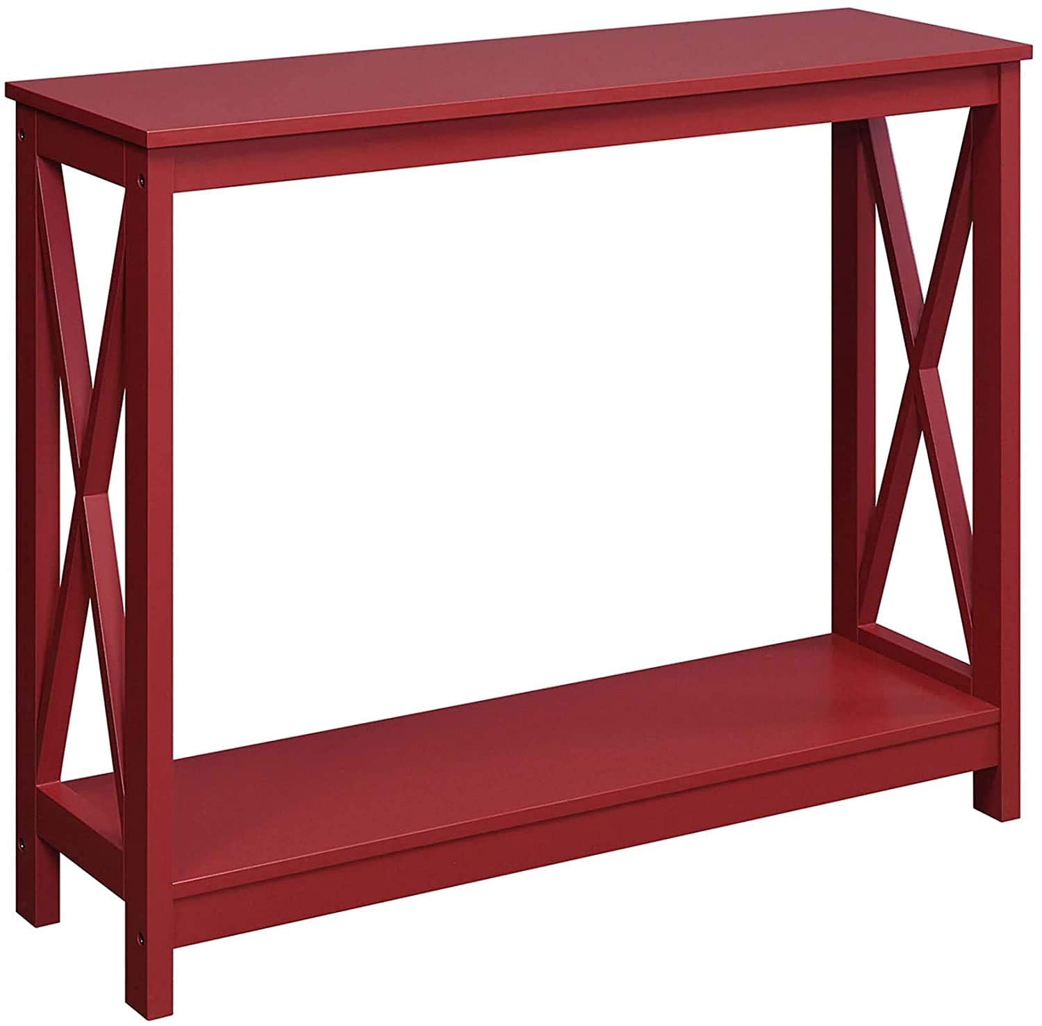 Pemberly Row Table Console Transitionnel, Fini Bois Rouge