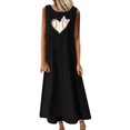 thumbnail image 1 of RKSTN Robes pour Femmes 2023 Mode Été Décontracté Col Rond Sans Manches Jupes Maxi Poches Vacances Couleur Unie Plage Longue Robe avec Imprimé Graphique, 1 of 4