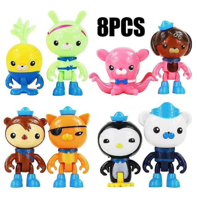 Ensembles de 8 Pcs Figurines d'Octonauts Ensemble de Jeu Octo Crew Figurines d'Action Jouets pour Enfants