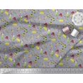 thumbnail image 3 of Soimoi Modal Satin Fabric Heart,Vehicles & Animals Cartoon Print Fabric by The Yard 42 Inch Wide, 3 of 3
