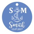 thumbnail image 1 of 100 Pcs Initiale Personnalisée avec Ancre Cadeau de Faveur de Mariage Papier Tags Fait sur Mesure Rond Hang Tags, 1 of 1