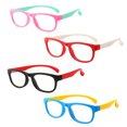 thumbnail image 3 of Kids Anti Blue Rays Glasses Light Blocking Eyeglasses Protection Flat Glassess Computer Computer Phone Anti UV Flat Goggles, C6 Red Frame, 3 of 8