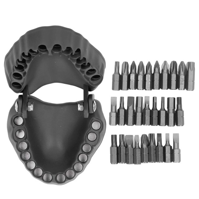 Stainless Steel Drill Bit Holder, Shock Resistant Practical Lightweight Magnetic Drill Bit Holder Prevent Loss Convenient For Camping Black
