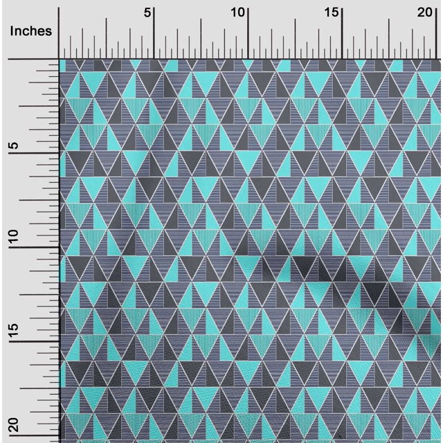 oneOone Organic Cotton Poplin Twill Fabric Triangle Geometric Printed Craft Fabric BTY 42 Inch Wide