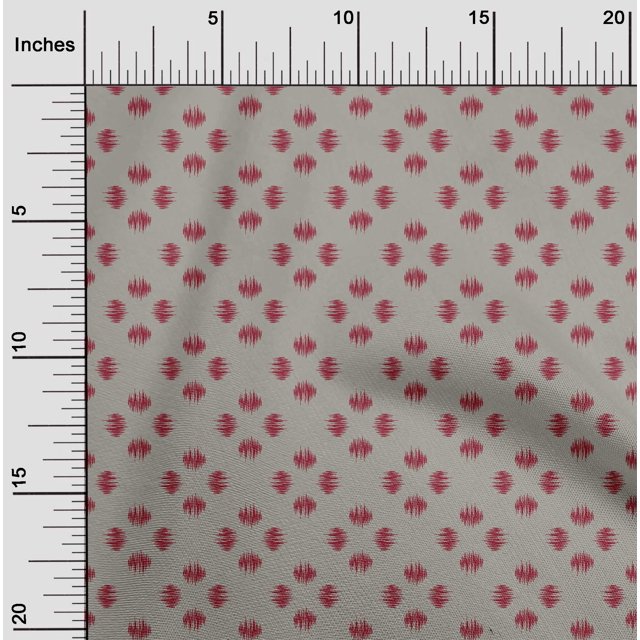 oneOone Viscose Chiffon Fabric Small Motif Ikat Printed Fabric 1 Yard 42 Inch Wide