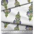 thumbnail image 2 of Soimoi Poly Georgette Fabric Leaves & Floral Block Print Fabric by Yard 52 Inch Wide, 2 of 3