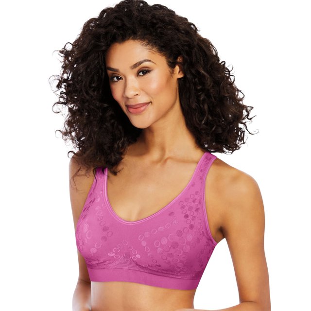 Bali Soutien-Gorge Sans Armatures Confort Révolution Tailles Intelligentes, L, Rose Pourpre
