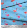 thumbnail image 2 of Soimoi Georgette Viscose Fabric Flamingo Bird Print Fabric by Yard 42 Inch Wide, 2 of 3