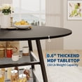 thumbnail image 4 of Ensemble de Table à Manger Ronde pour 4-6 – Table de Cuisine en Bois de 47 Pouces avec Base en Métal et Tablette de Rangement, Table de Salle à Manger Élégante pour Repas en Famille, 4 of 7
