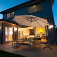 thumbnail image 3 of Costway 10FT Patio Umbrella Solar Powered LED 360degrees Rotation Beige, 3 of 10