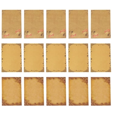 CIMAXIC Stationary Paper 48 Sheets Stationary Paper Vintage Kraft Paper European Style Letter Paper,8.27"X5.71"X0.01"