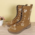 thumbnail image 2 of Kcodviy Bottes Longues pour Femmes à Talon Compensé Bottes pour Femmes Chaussures Talons Décontractés pour Femmes Bottes Born pour Femmes Talon Bas Antidérapantes Bottes pour Femmes, 2 of 3