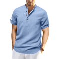 thumbnail image 1 of Kaemgyyd Men's Henley Shirts Stylish Short Sleeve Casual Button Tops Lightweight Solid Color Classic Basic Tee, 1 of 6