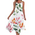 thumbnail image 1 of Ovzne Robes Grande Taille pour Femmes aux Formes Robe de Plage Robes pour Femmes Sans Manches Col Rond à Cordon Décontractée à Volants Robe Trapèze Courte Robe Grande Taille Liquidation, 1 of 7