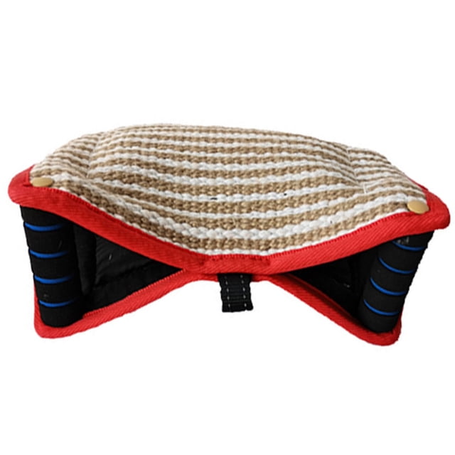Transemion Protective Dog Training Sleeve Durable Jute Training Tool Durable For Long Time Dog Bite Sleeve red edge