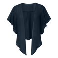 thumbnail image 4 of YOUSNH Châles et Étoles en Mousseline pour Femmes, Ouverture devant, Cardigan à Nouer pour Robe de Soirée, Châles et Étoles pour Robes de Soirée, Bleu Marine, Taille Unique, 4 of 7