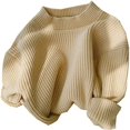 thumbnail image 1 of Barboteuse Chandail pour Bébé Fille Chandail Tricoté pour Bébé Fille Garçon Blouse Chandail Molleton Chaud Col Ras du Cou Manches Longues, 1 of 7