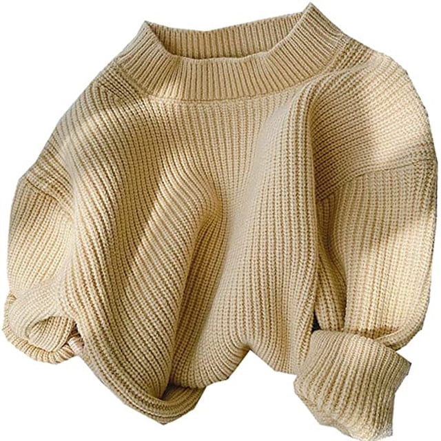 Barboteuse Chandail pour Bébé Fille Chandail Tricoté pour Bébé Fille Garçon Blouse Chandail Molleton Chaud Col Ras du Cou Manches Longues