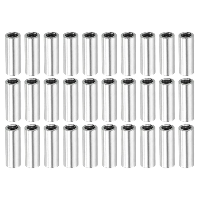 Unique Bargains Écrou d'Accouplement Rond M4x0,7 Mm 15mm Fileté Connecteur Tige Tige Tube Goujon 30 Pack