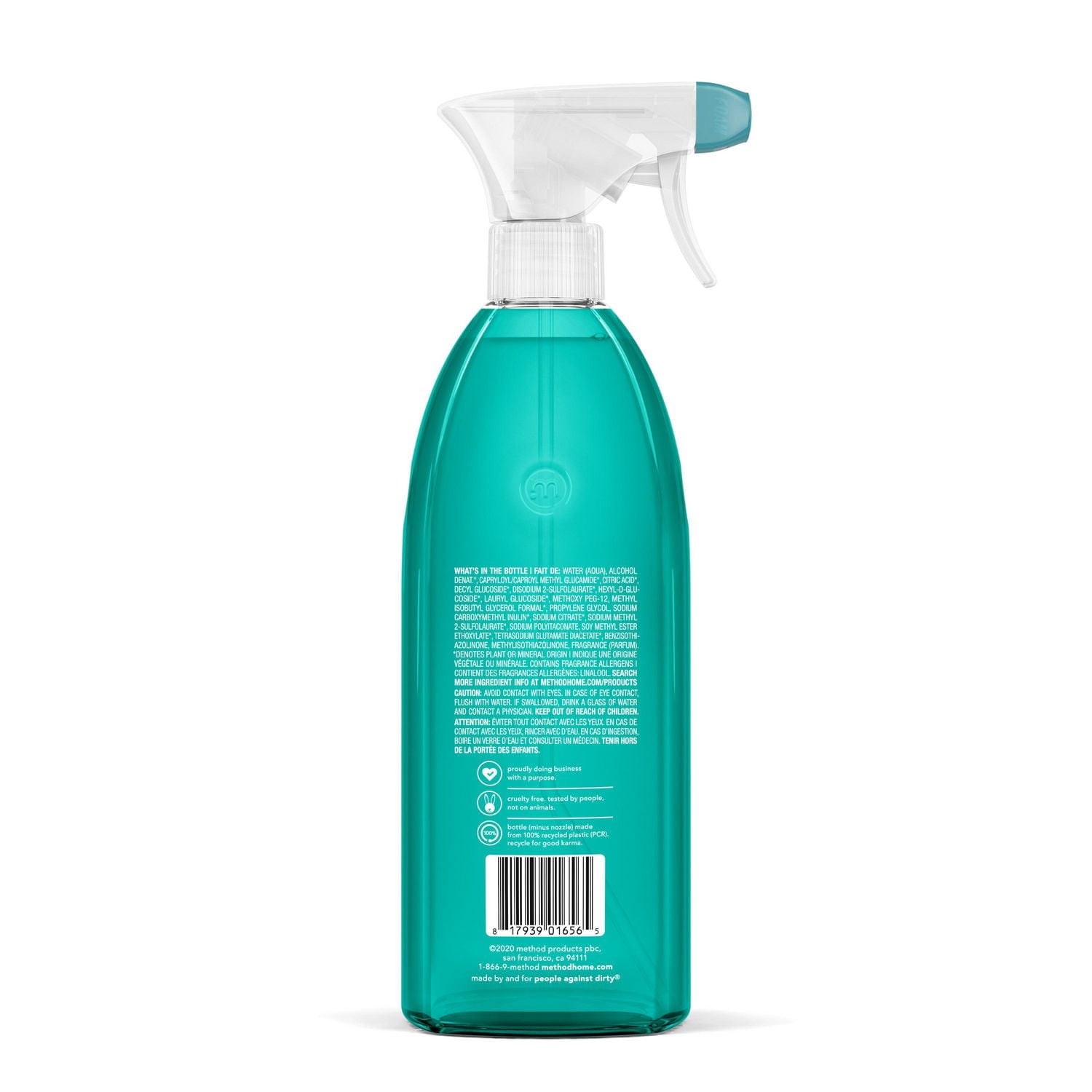 Method, Nettoyant moussant pour salle de bain, Eucalyptus+menthe, 828 ml
