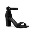 thumbnail image 1 of BLISSFUL STEP Women's Shoes Ankle Strap Block Heel Buckle Open Toe Sandals Black 7.5, 1 of 8