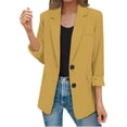 thumbnail image 2 of Clearance Sale! Cardigan for Women Women's Cardigans Womens Casual Jacket Pockets Long Sleeve Front Button Work Lapel Button Jacket Gold L, 2 of 9