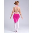 thumbnail image 4 of Jhaoyu Robe de Danse Lyrique pour Filles Robe de Ballet Enfants Sans Manches Gymnastique Justaucorps Jupe Haute Basse Rose&Rose Vif 14, 4 of 7