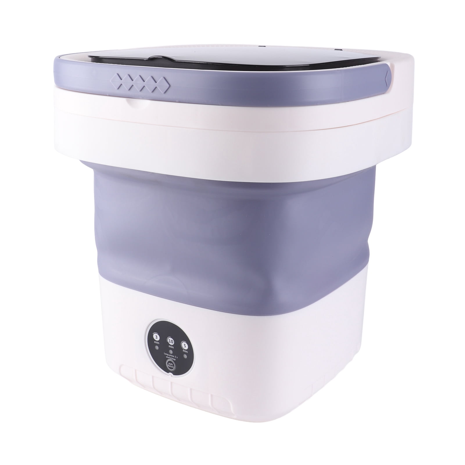 Portable Washing Machine, Foldable Washing Machine 7.5L Mini Washer Machine, Folding Bucket Washer with Soft Spin Dry and Drainage Pipe for Home Apartment Camping