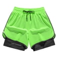 thumbnail image 1 of asjyhkr Plus Size Mens Biking Shorts 2 in 1 Elastic Waist Drawstring Gym Shorts Lightweight Quick Drying Running Shorts, 1 of 5