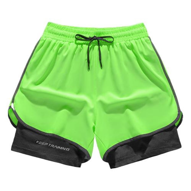 asjyhkr Plus Size Mens Biking Shorts 2 in 1 Elastic Waist Drawstring Gym Shorts Lightweight Quick Drying Running Shorts