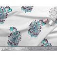 thumbnail image 2 of Soimoi Polyester Crepe Fabric Leaves & Floral Block Print Fabric by Yard 52 Inch Wide, 2 of 3