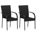 thumbnail image 1 of vidaXL Stackable Outdoor Chairs 2 pcs Poly Rattan Black, 1 of 5