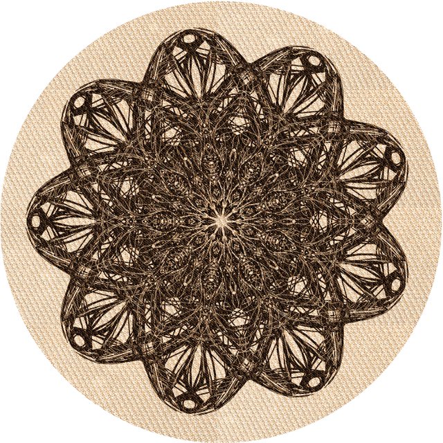 Ahgly Company Tapis Rond Lavable en Machine Intérieur Transitionnel Pêche Orange Profond, 8 Pieds Rond