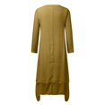 thumbnail image 5 of XDZJLR Robes pour Femmes Formelles Dames Deux Grandes Évasées Lin Ample à Manches Longues Robe en Lin, 5 of 5