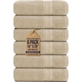 thumbnail image 1 of Canadian Linen Luxury Everest Hand Towels, 16”x28”, 6 Pack, Soft Absorbent Cotton Lightweight Quick Dry Kitchen Towel Set for Gym, Hotel Massage Beige, 1 of 9