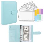 A6 Binder Budget Notebook Personal Planner Organizer System with Binder Pockets Cash Envelope Wallet for Saving Money Budgeting