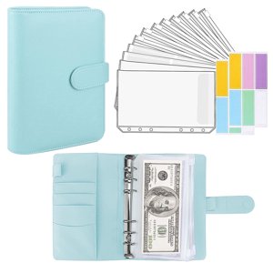 A6 Binder Budget Notebook Système d'organisateur de planificateur personnel avec des poches de Binder Portefeuille d'enveloppe en espèces pour économiser de l'argent Budget
