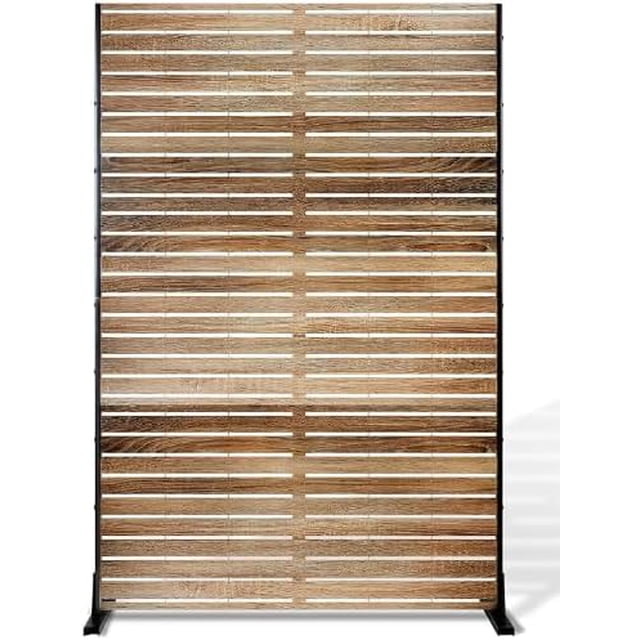 Yiwa Metal Outdoor Privacy Screen Panel, Freestanding Decorative Divider for Patio, Balcony or Garden, Weather-Resistant Design with Included Stand and Accessories for Quick Assembly