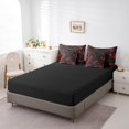 thumbnail image 4 of YST Red Honeycomb Print 7 Piece Bed in a Bag, Queen Size, Black Hexagonal Pattern, 4 of 5