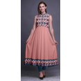 thumbnail image 2 of Bimba Robe Anarkali Géométrique Pêche pour Femmes Kurti Imprimé Ethnique Indien Longue Kurta Robe de Fête X-Small, 2 of 6