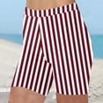 thumbnail image 2 of Plebaso Shorts pour Femmes 2025 Imprimé Rayé Shorts de Plage Taille Haute Mode Leggings Courts, 2 of 5