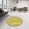 thumbnail image 4 of Ahgly Company Tapis d'Intérieur Rond Lavable en Machine Brun Cannelle Transitionnel, 7 Pieds Rond, 4 of 7