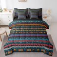 thumbnail image 1 of Bohemian 7 Piece Comforter Set Full Bed In A Bag,Boho Bedding Sets Exotic Tribe Striped Sheet Set With Comforter,Tribal Art Bed Set, 1 of 5