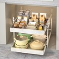 thumbnail image 5 of Expandable Pull Out Cabinet Organizer, 2 Tier Pull Out Kitchen Storage With Slide Out Drawers, Adjustable Cabinet Pull Out Shelves for Kitchen Pantry Bathroom Cabinet, 5 of 5