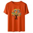 thumbnail image 5 of Dadaria T-shirt pour Femmes Orange Chemise à Manches Courtes T-Shirt Col Rond Hauts Chandail d'Été Blouses L, 5 of 5